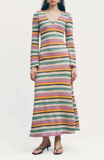 Priscilla Long Sleeve Stripe Knit Dress