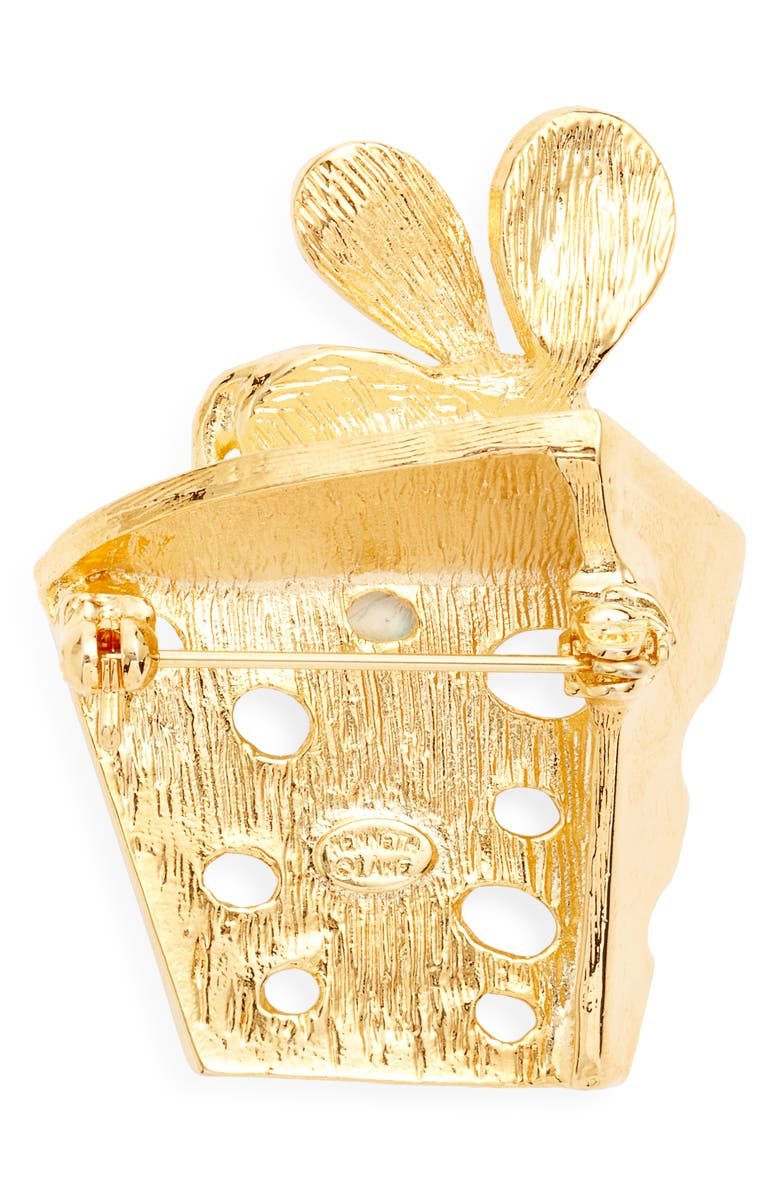 Kenneth Jay Lane Mouse & Cheese Pin, Alternate, color, 