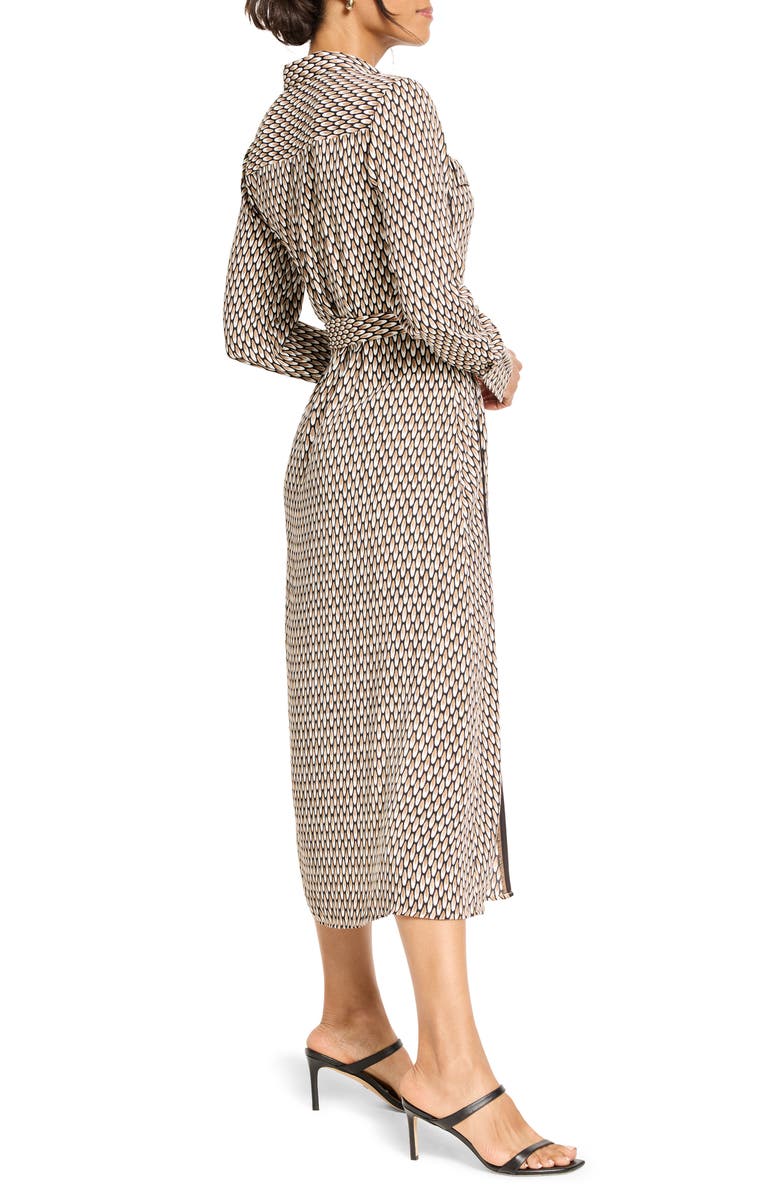 NIC+ZOE Juni Long Sleeve Midi Shirtdress, Alternate, color, Neutral Multi