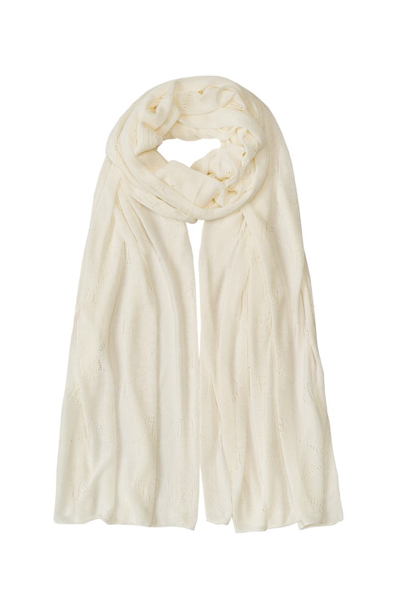 Lauren Ralph Lauren Pointelle Logo Wrap, Main, color, Cream