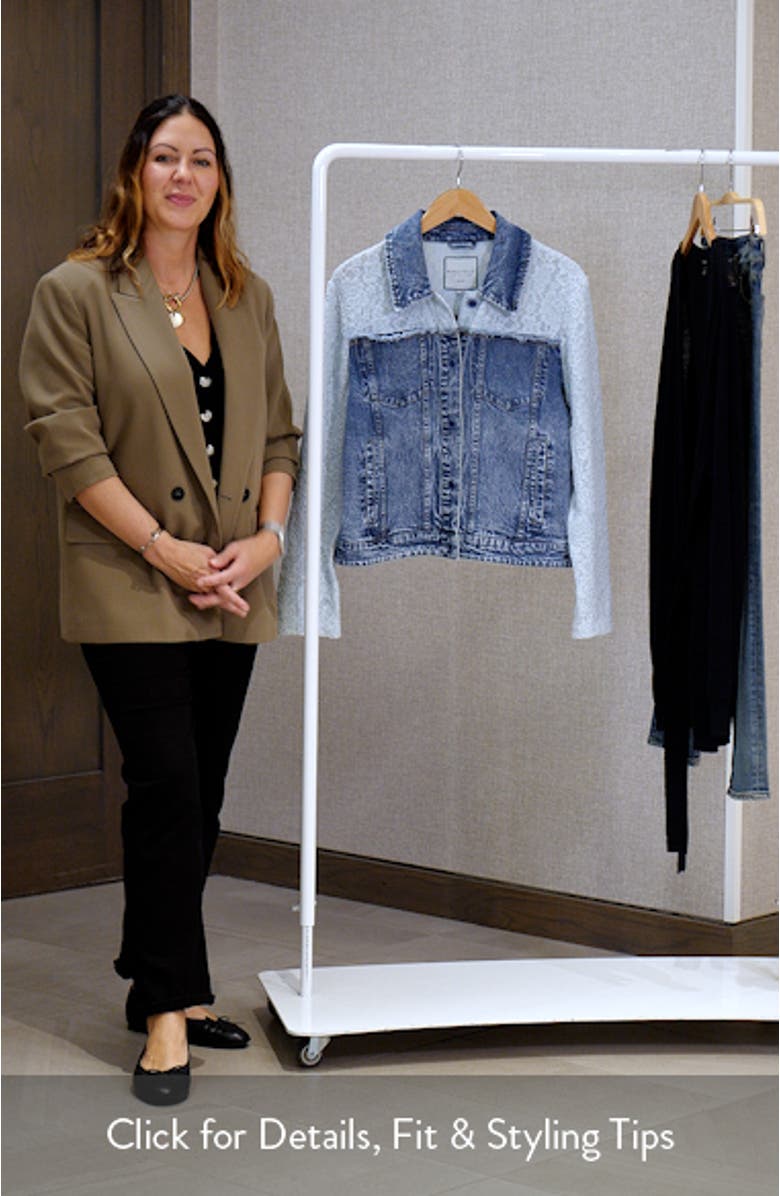 Mixed Media Denim Trucker Jacket, sales video thumbnail