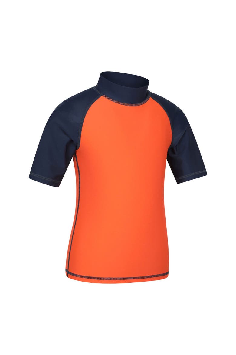 Childrens/Kids Sun Protective Short-Sleeved Swim Vest, Alternate, color, Burnt Orange