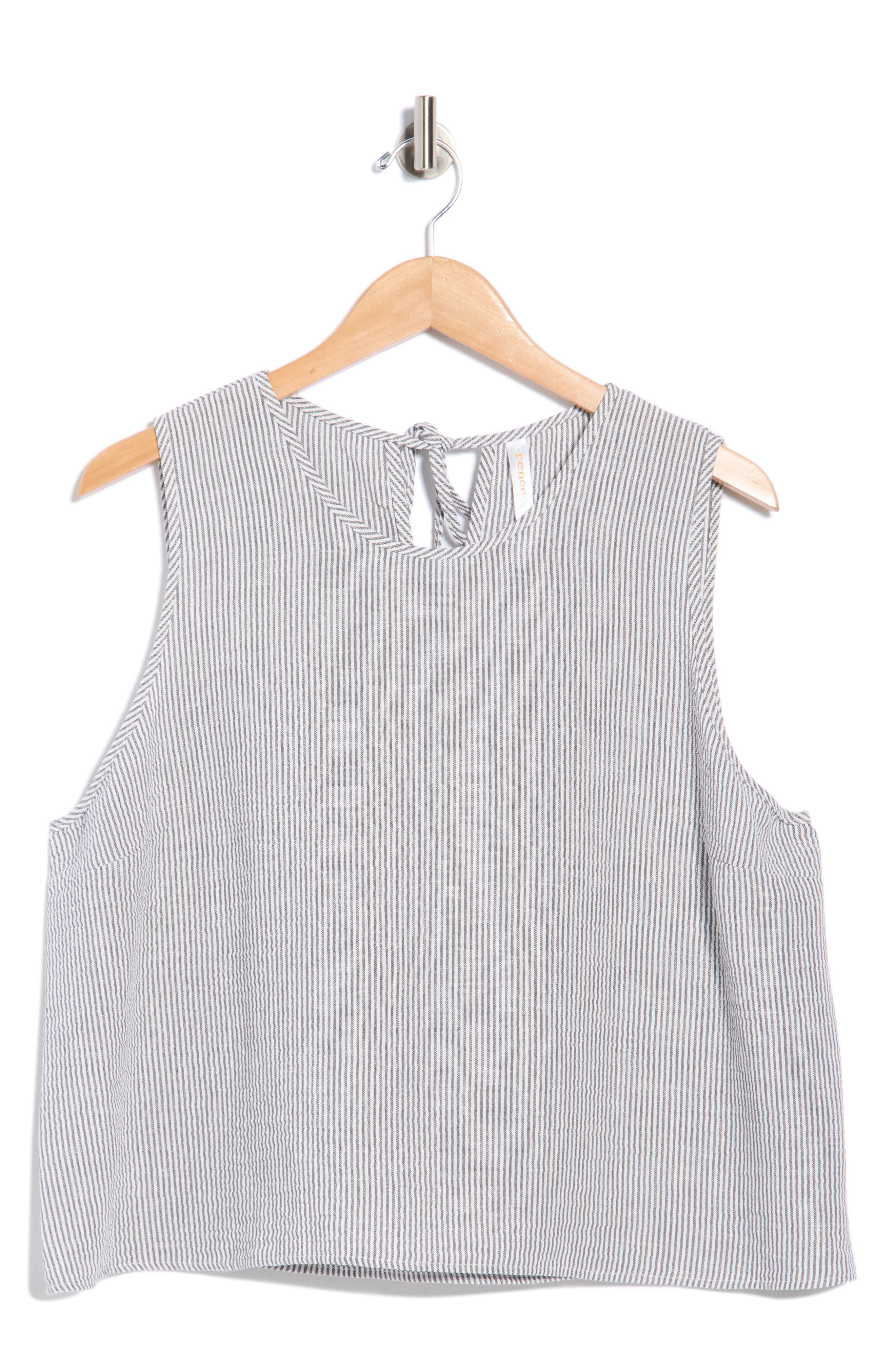 Renee C Stripe Sleeveless Cotton Top