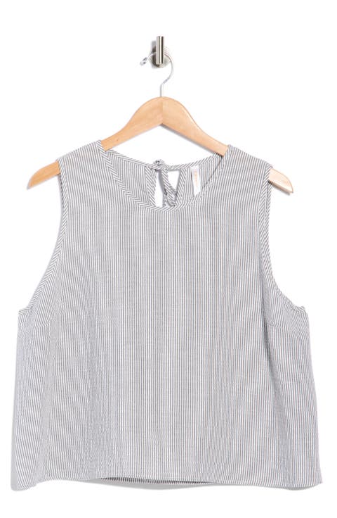Stripe Sleeveless Cotton Top (Plus)