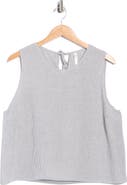 Renee C Stripe Sleeveless Cotton Top