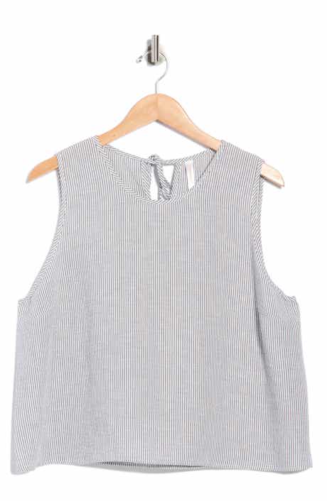 Renee C Stripe Sleeveless Cotton Top