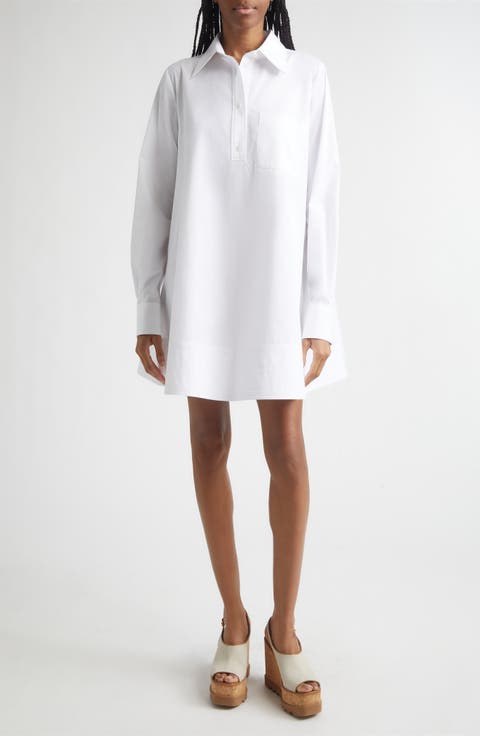 Long Sleeve Poplin Mini Shirdress