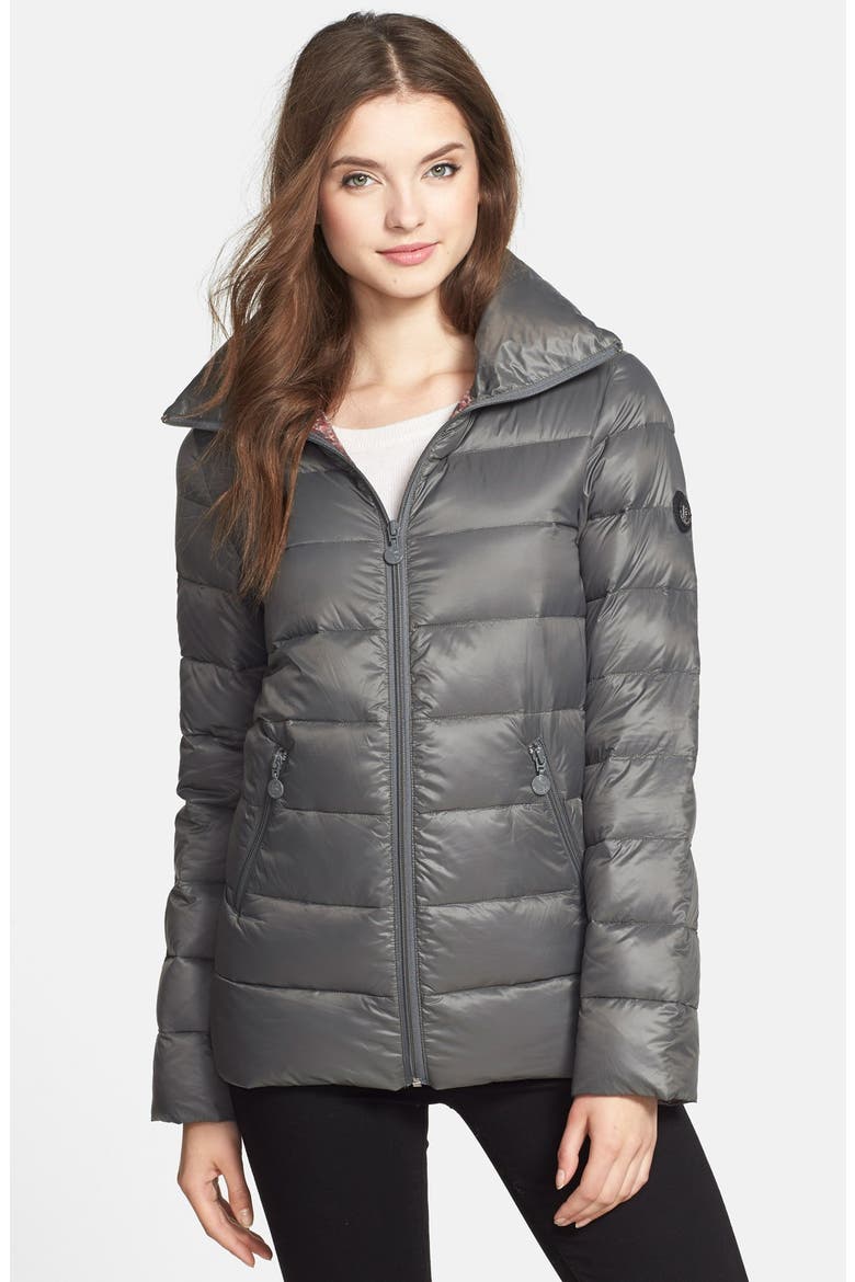 Packable Goose Down Puffer Coat, Main, color, SHADOW