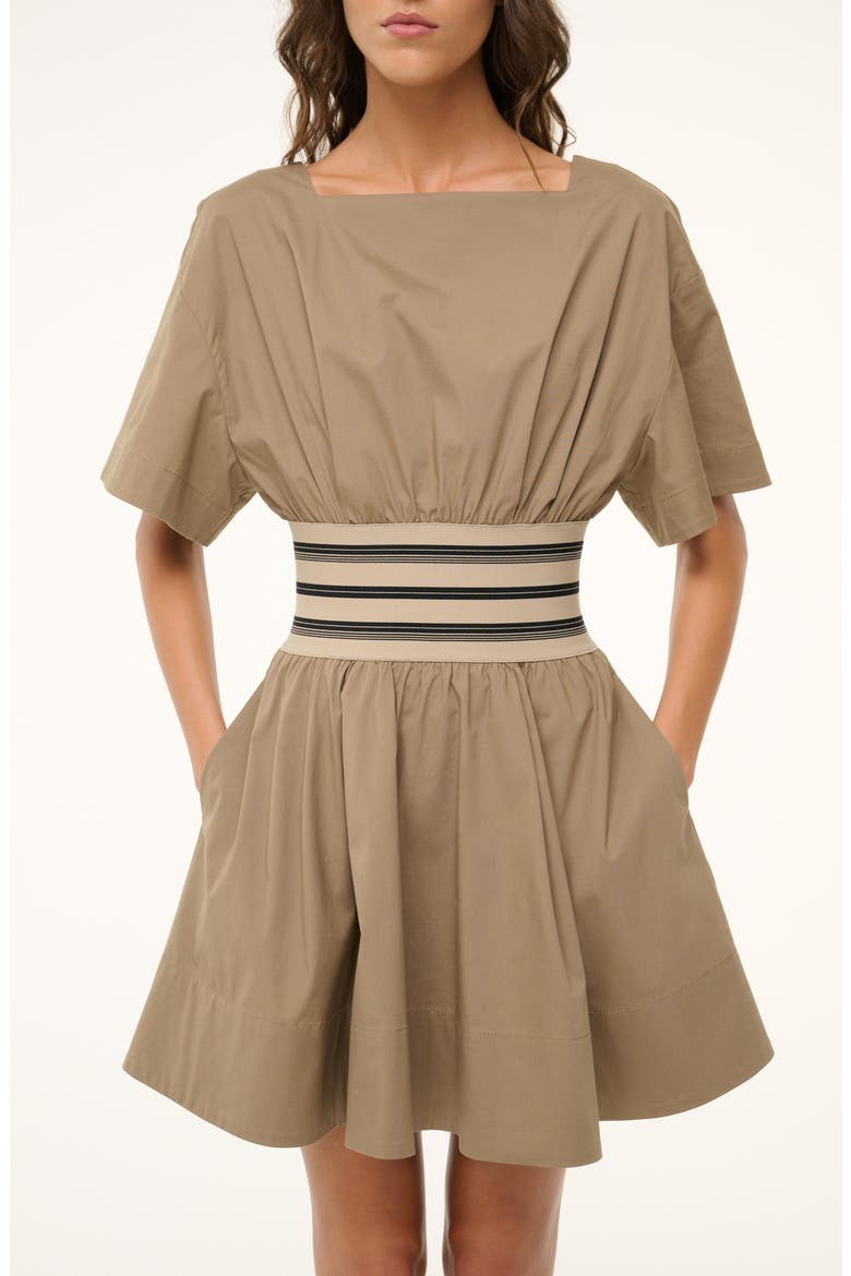 Amy Contrast Detail Minidress, Alternate, color, TAUPE