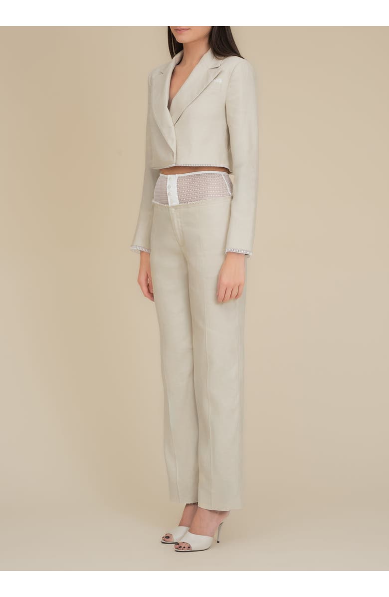 Contessa Mills Linen Laissez High-Waisted Stretch Pants, Alternate, color, Beige