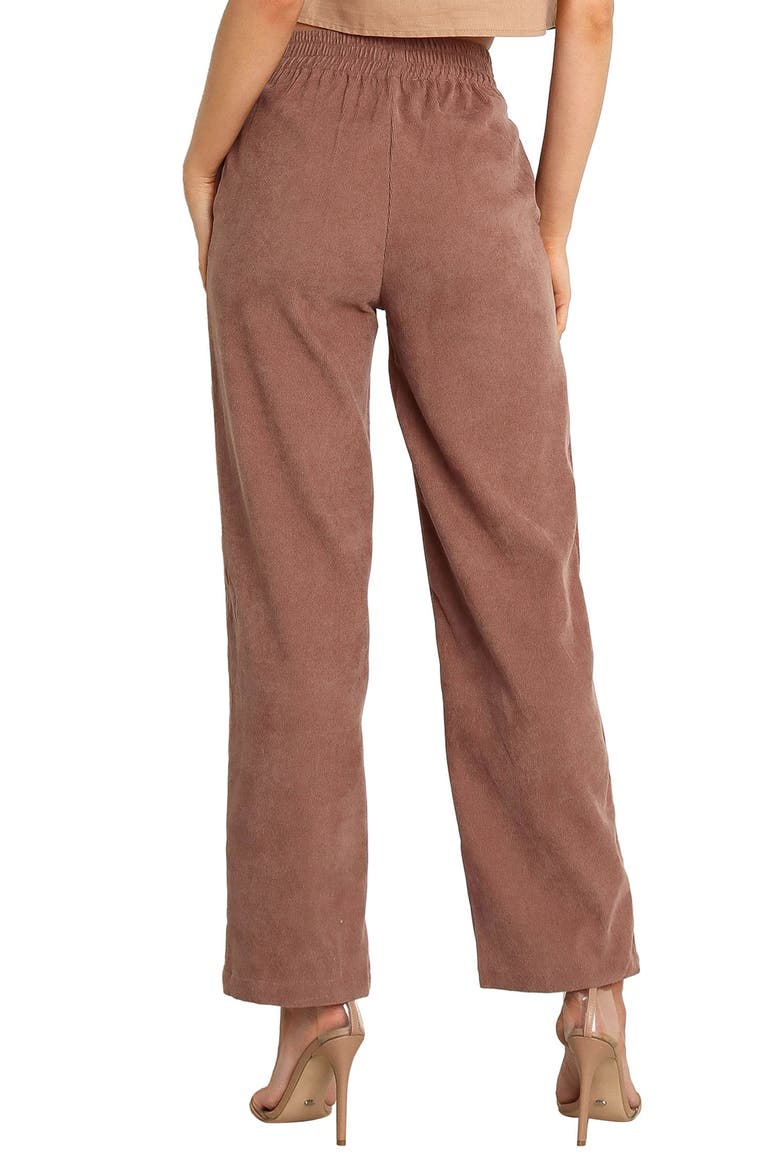 Springfield High Waist Cotton Corduroy Pants, Alternate, color, BROWN