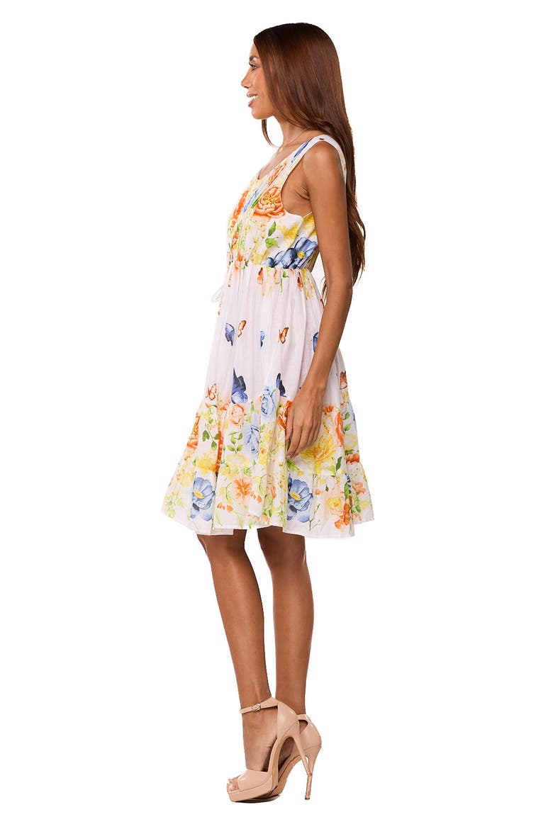 Pleat Fit & Flare Dress, Alternate, color, WHITE