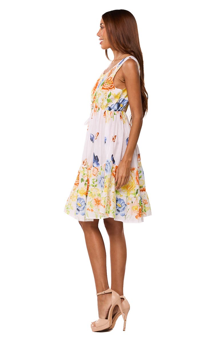 RANEES Pleat Fit & Flare Dress, Alternate, color, White