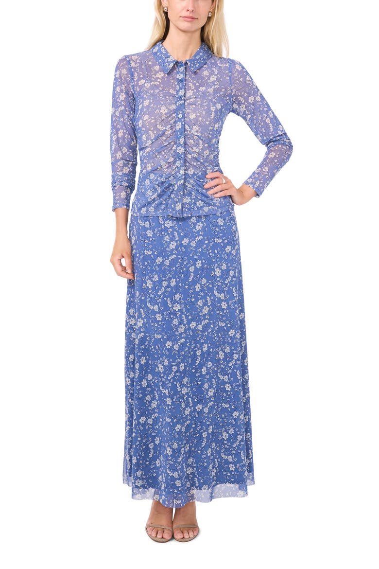 Print Mesh Button-Up Shirt, Alternate, color, SWIFT SEAS