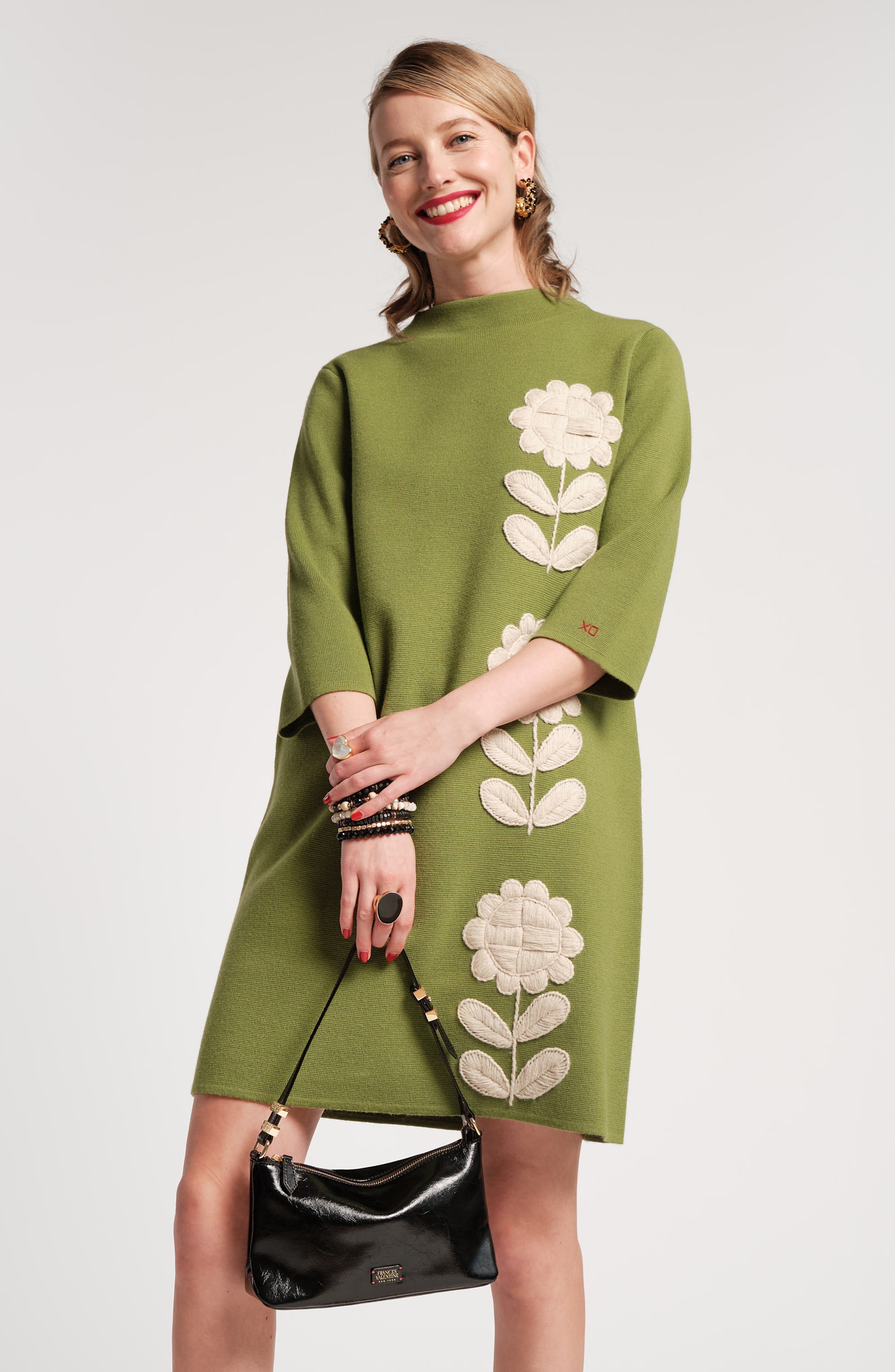 Frances Valentine Freddie Leather Shoulder Bag, Alternate, color, 