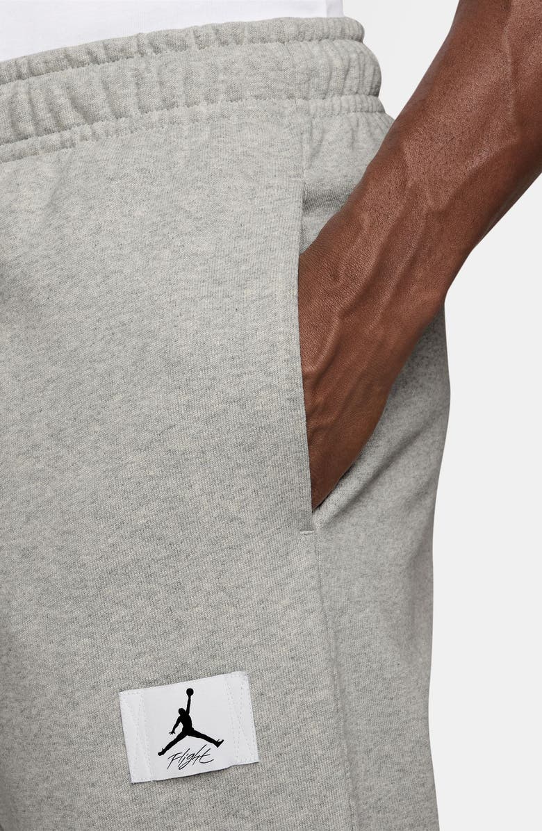 Jordan Flight Fleece Cotton Sweatpants, Alternate, color, Grey Heather/ Black