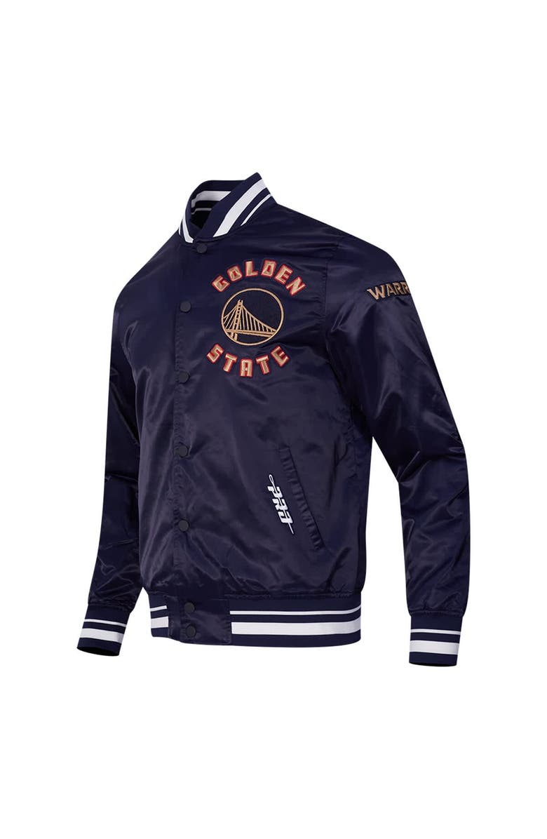 PRO STANDARD Men's Pro Standard Navy Golden State Warriors 2024/25 City Edition Chenille Satin Full-Snap Jacket, Alternate, color, 
