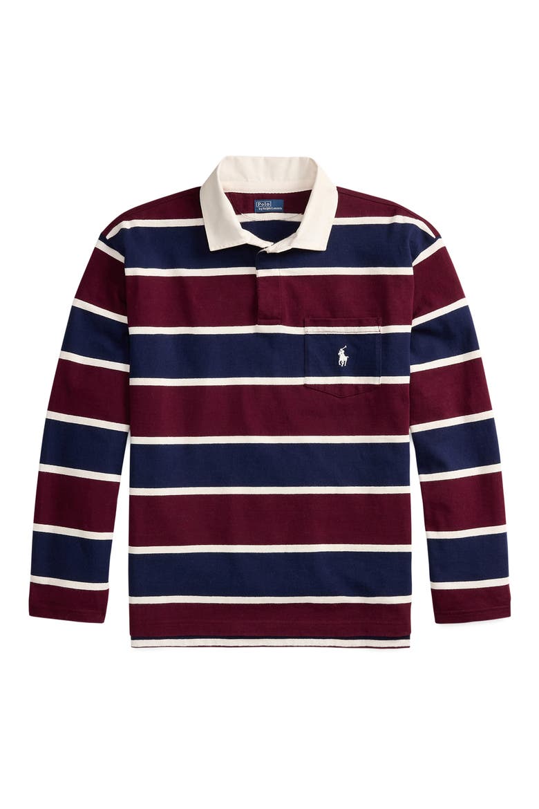 Stripe Rugby Shirt, Alternate, color, RED