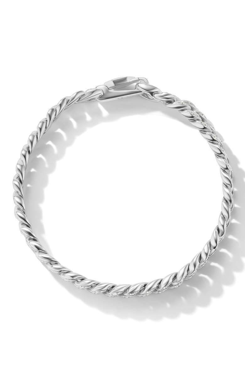 David Yurman Pavé Diamond Curb Chain Bracelet, Alternate, color, Silver/ Diamond