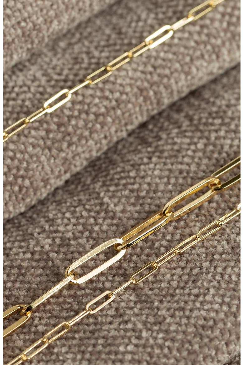 Medium Paperclip Chain Necklace, Alternate, color, Yellow Gold