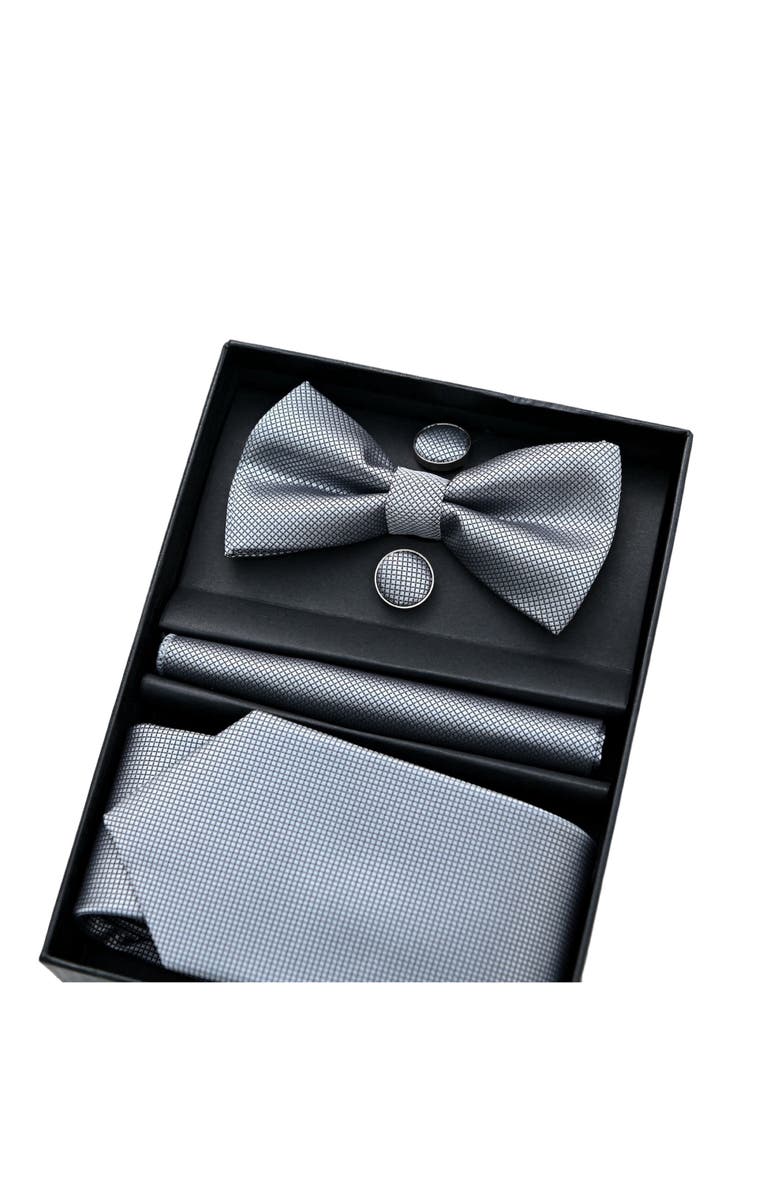 MOUSTACHE Textured Tie Set, Alternate, color, Silver