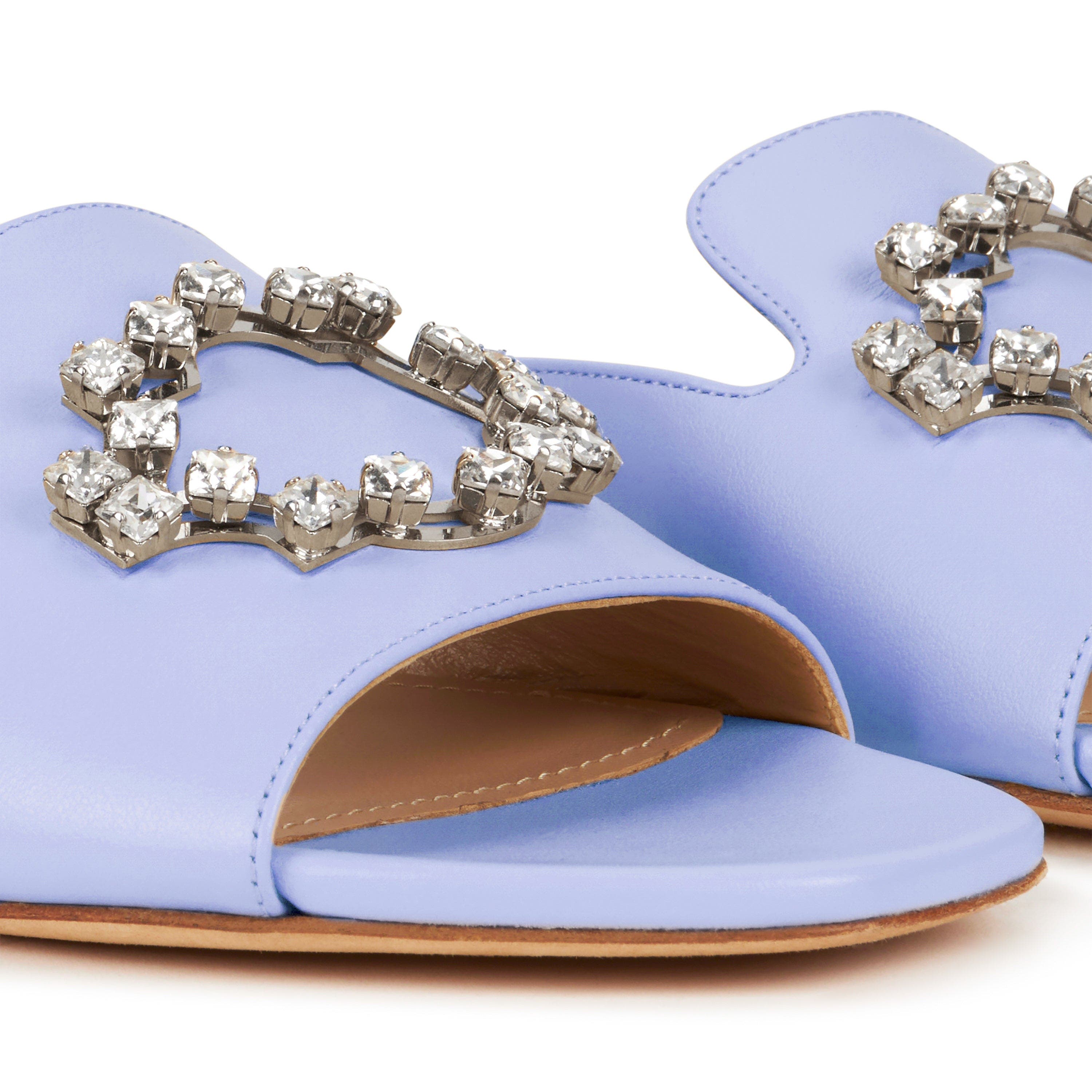 AIMEE ANN LOU Cleo Crystal Slipper in Leather, Alternate, color, Lilac