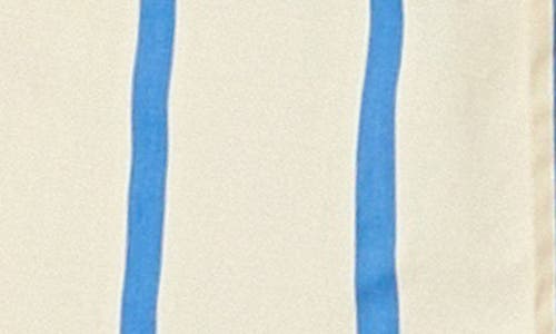 English Factory Stripe Short Sleeve Button-up Top In Blue Multi