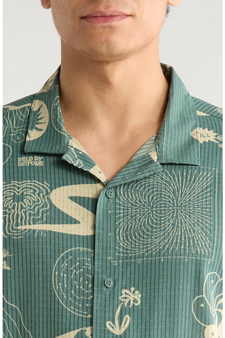 Bless Up Trail Performance Short Sleeve Button-Up Shirt, Alternate, color, SLATE GREEN