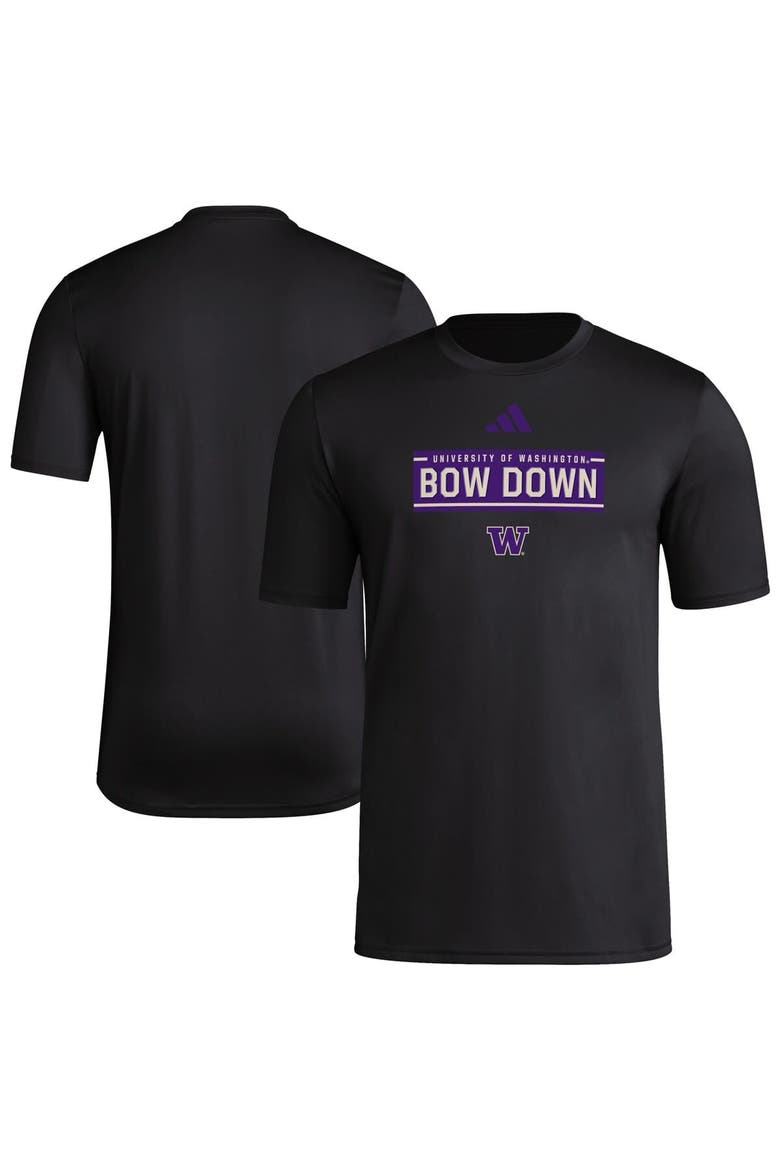 Men's adidas  Black Washington Huskies Locker Slogan Pre-Game T-Shirt, Main, color, Black