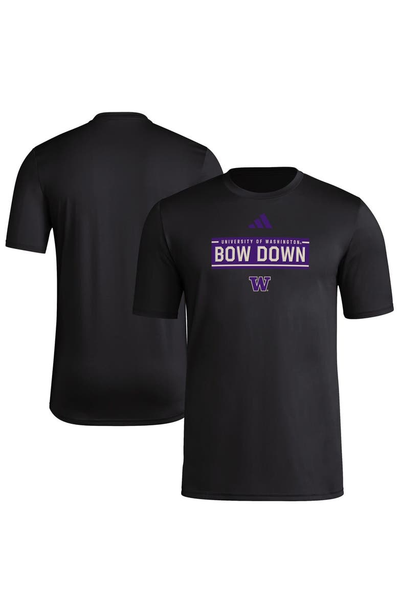 adidas Men's adidas Black Washington Huskies Locker Slogan Pre-Game T-Shirt, Main, color, Black