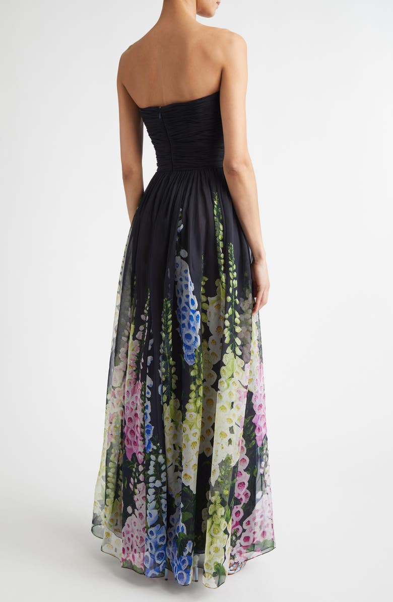 Oscar de la Renta Degradé Foxglove Silk Chiffon Gown, Alternate, color, Night Sky Multi