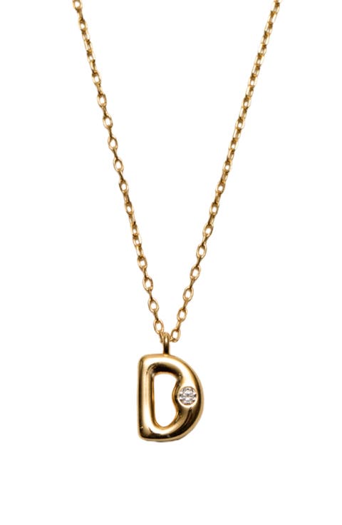 Cubic Zirconia Bubble Initial Necklace