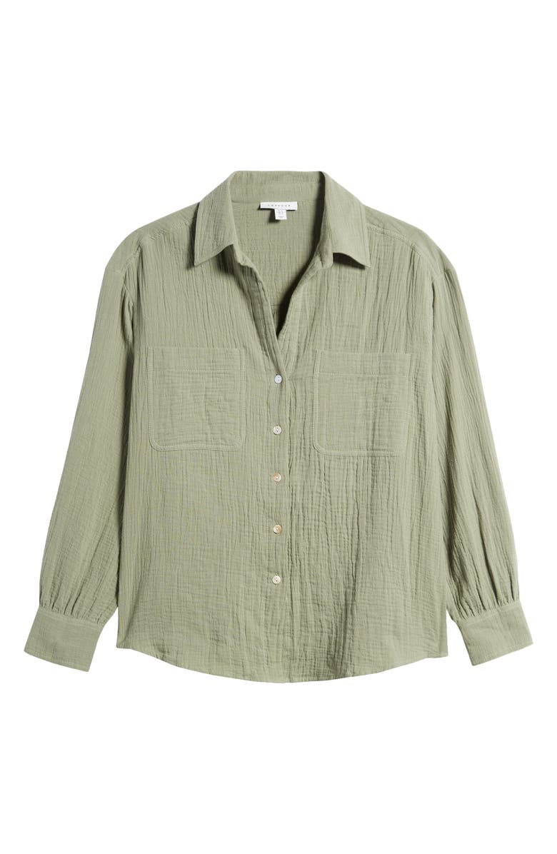 Topshop Casual Cotton Button-Up Shirt, Alternate, color, 
