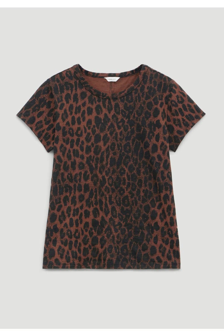Printed Slim Fit Slub T-shirt, Alternate, color, Soft Leopard