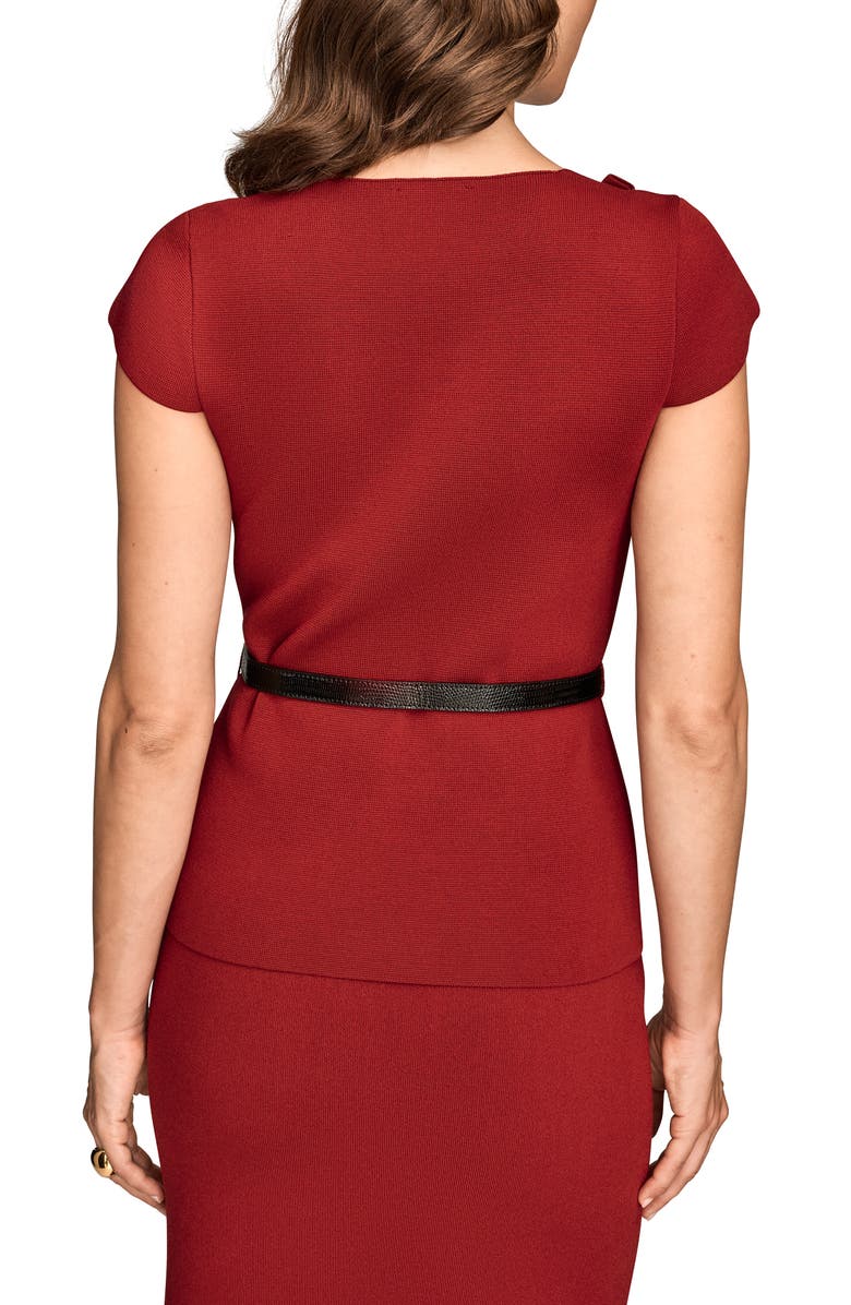 Donna Karan New York Asymmetric Belted Sweater, Alternate, color, Metropolitan Red