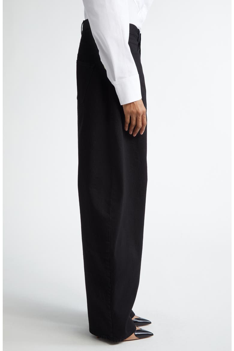 Round Denim Jeans, Alternate, color, NOIR ALAIA