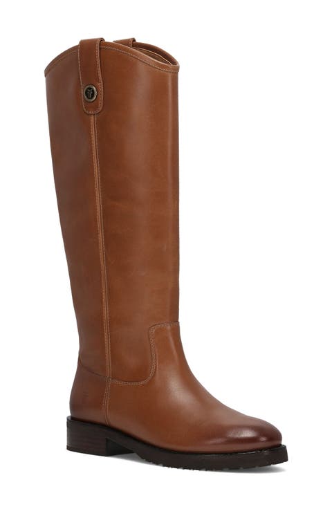Melissa Lug Button Tall Leather Boot