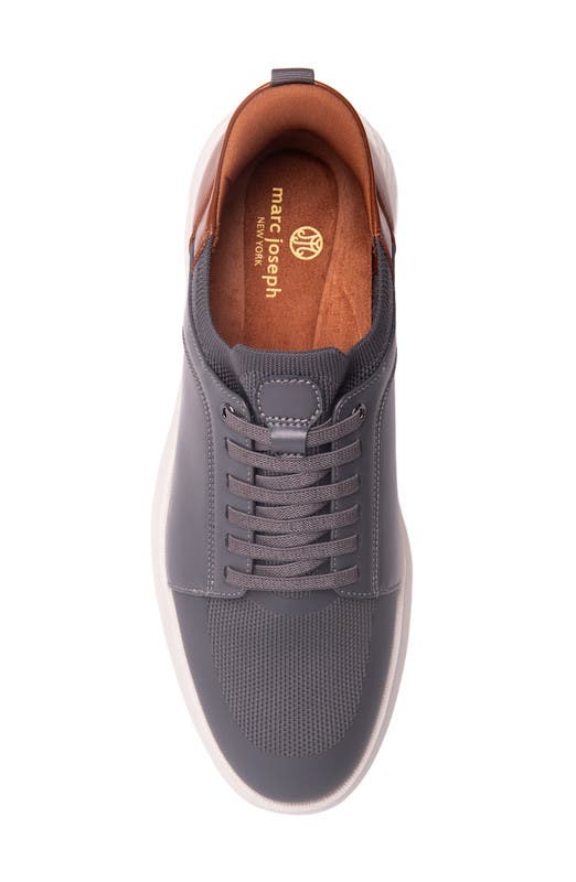 Marc Joseph New York Newbury Street Hands Free Technology Lightweight Leather Sneaker, Alternate, color, Grey Napa Leather