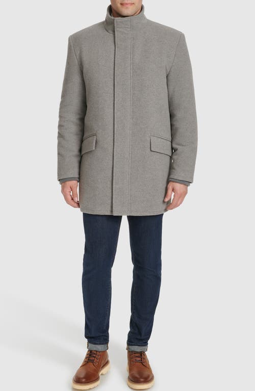 Cole Haan Signature Stand Collar Wool Blend Car Coat In Gray