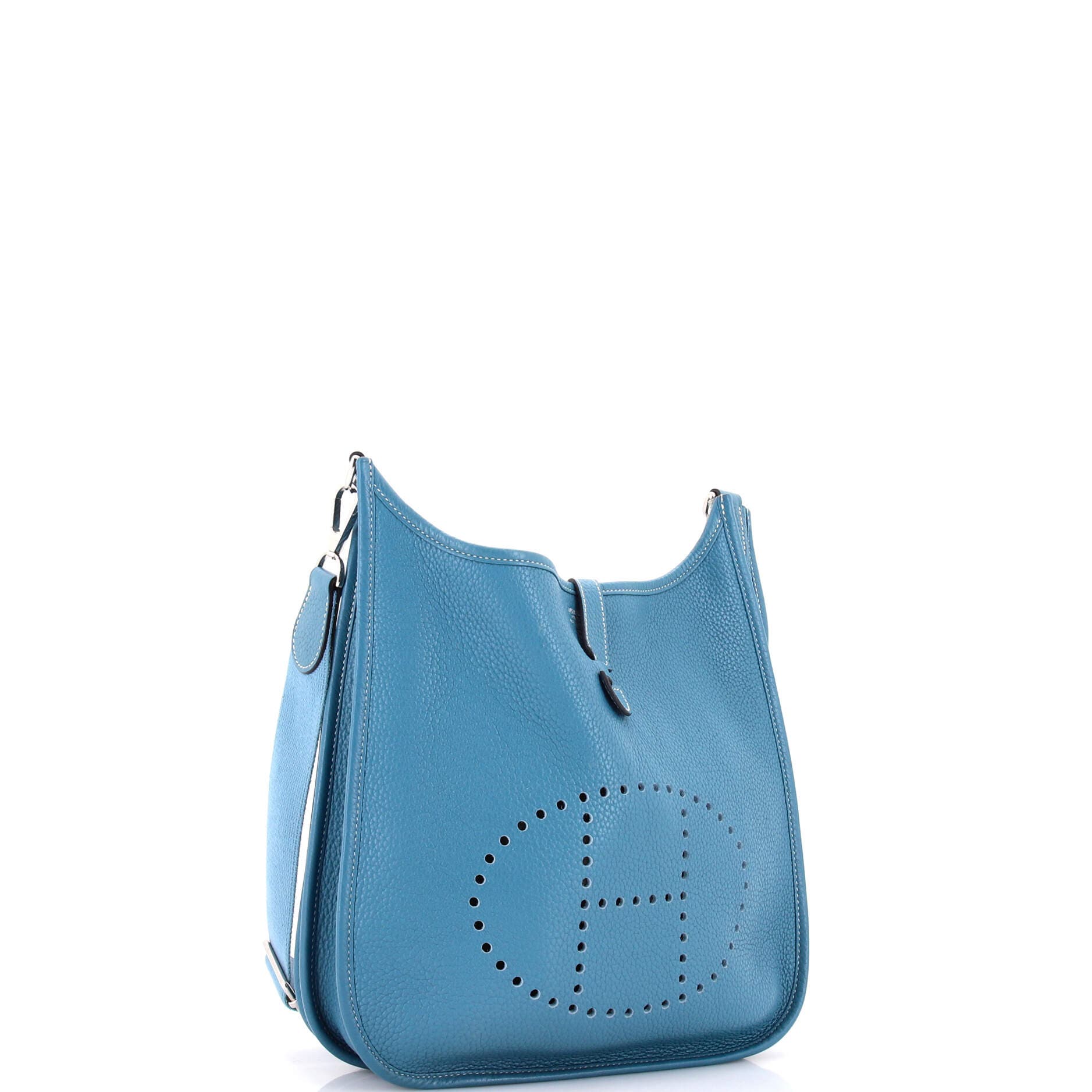 Pre-Owned Hermes Evelyne Bag Gen III Clemence PM, Alternate, color, Bleu Jean
