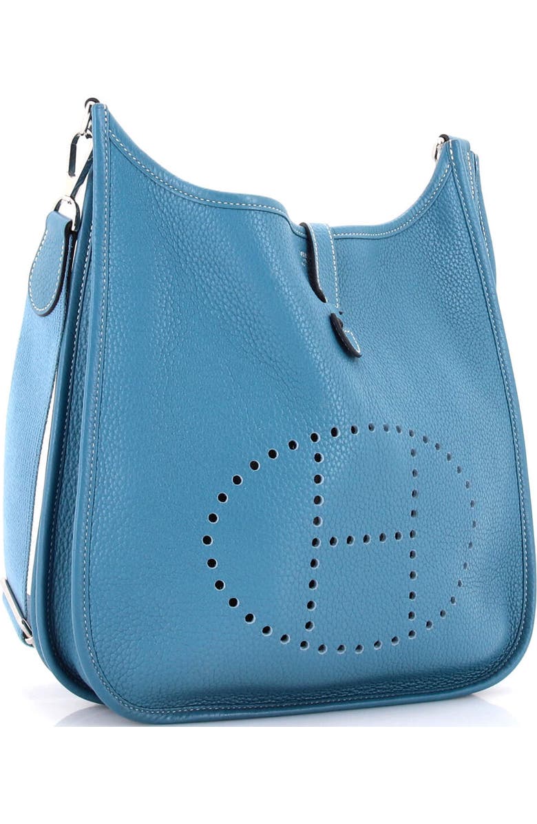 Pre-Owned Hermes Evelyne Bag Gen III Clemence PM, Alternate, color, Bleu Jean
