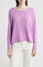 Eileen Fisher Crewneck Organic Linen & Organic Cotton Sweater