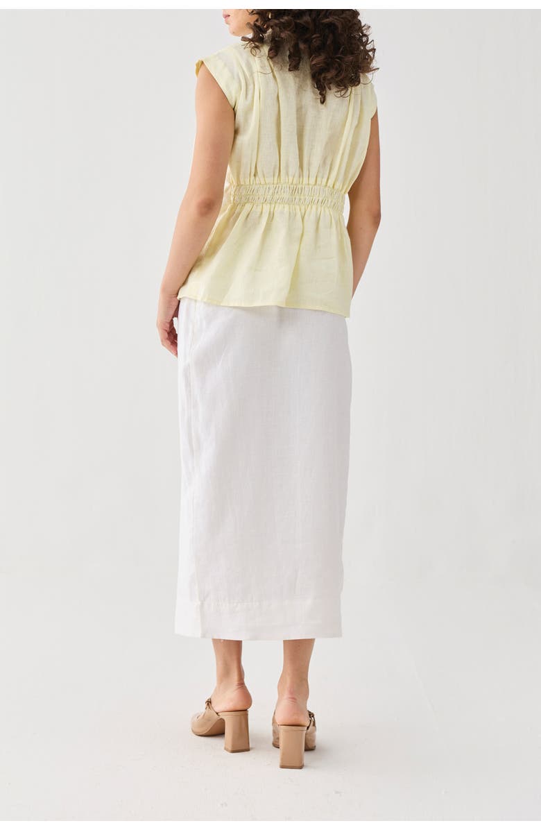 Reistor V-Neck Overlap Top, Alternate, color, Butter Lemon