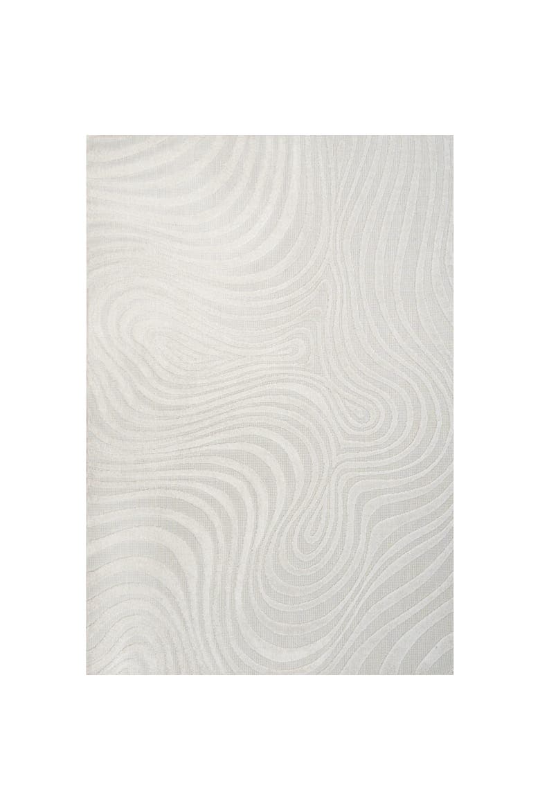 Maribo High-Low Abstract Groovy Striped Indoor/Outdoor Area Rug, Main, color, Cream/Ivory