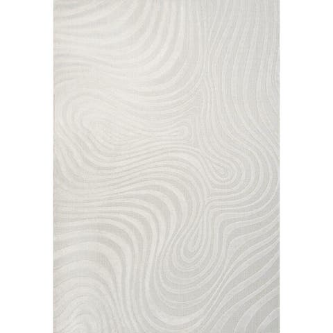 Maribo High-Low Abstract Groovy Striped Indoor/Outdoor Area Rug