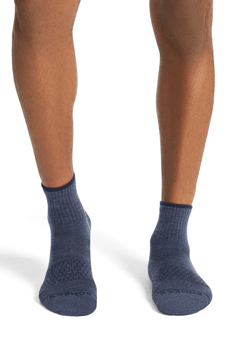 Bombas Arch Block Merino Wool Blend Quarter Socks, Alternate, color, 