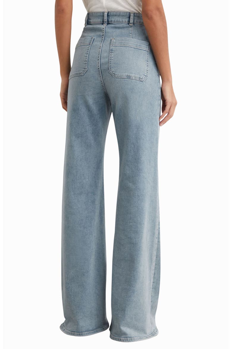 Sakura Pintuck Patch Pocket Wide Leg Jeans, Alternate, color, LIGHT BLUE