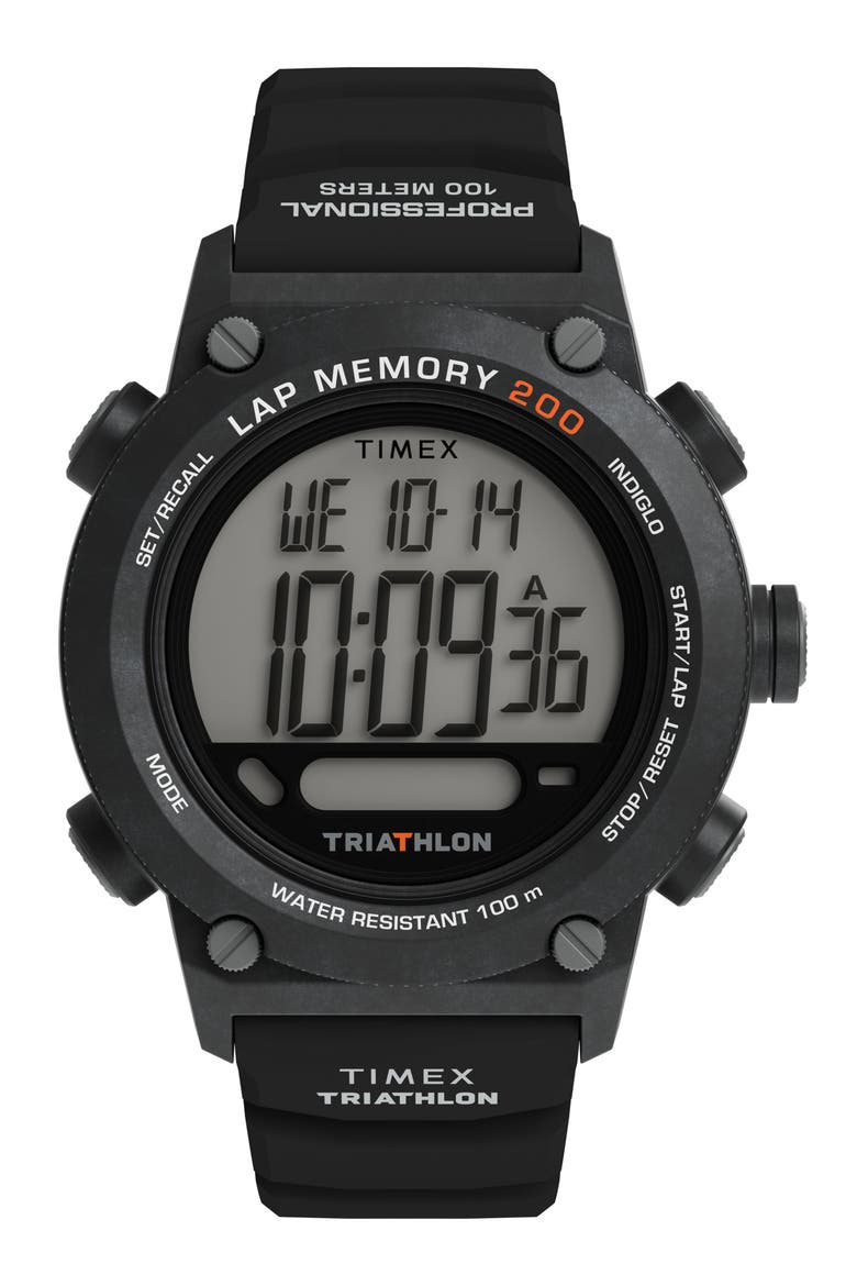 Triathalon Digital 200-Lap Silicone Strap Watch, 44mm, Main, color, DIGITAL