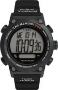 Timex® Triathalon Digital 200-Lap Silicone Strap Watch, 44mm