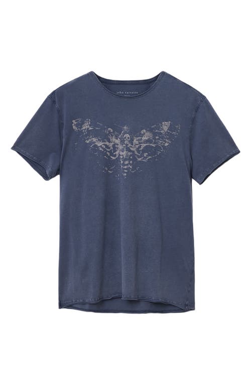 John Varvatos Raw Edge Graphic Organic Cotton T-shirt In Blue